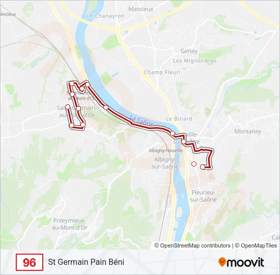 96 Bus Line Map