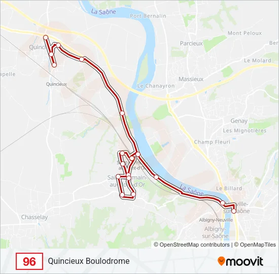 96 Bus Line Map