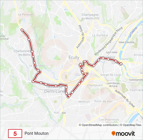 5 Bus Line Map