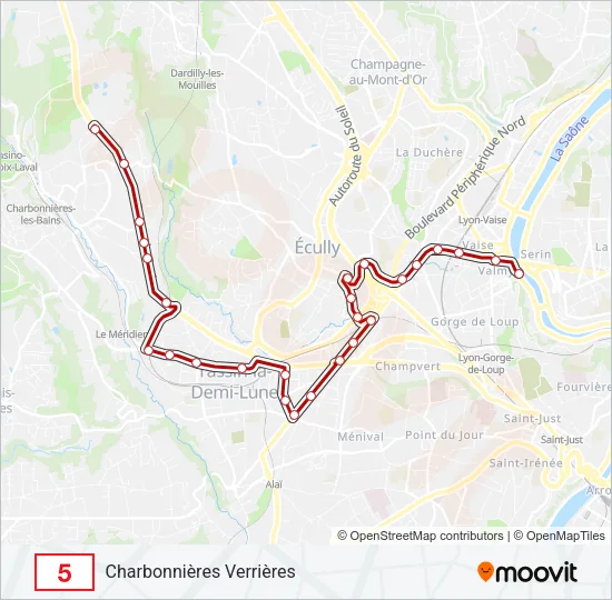 5 Bus Line Map
