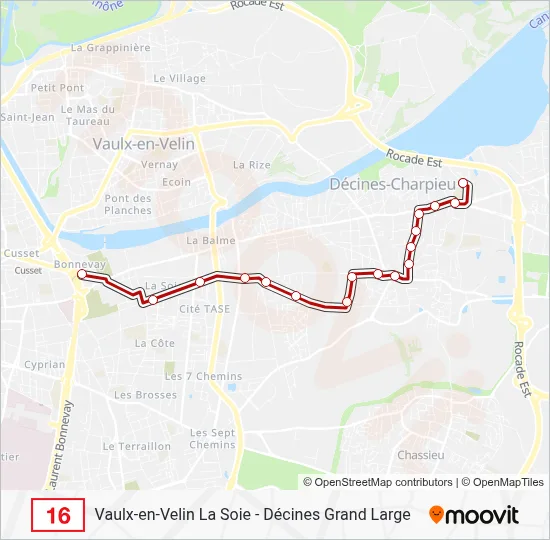 16 Bus Line Map