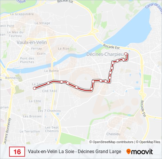 16 bus Line Map