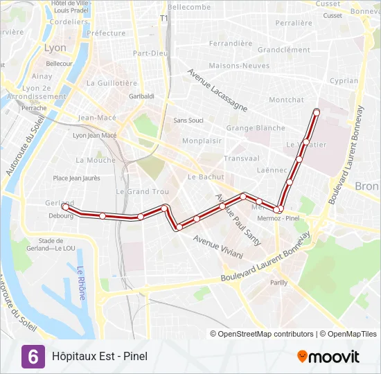 T6 Light Rail Line Map