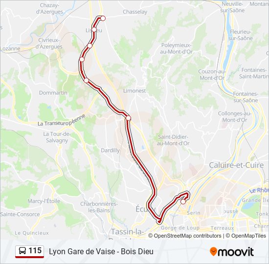 115 bus Line Map