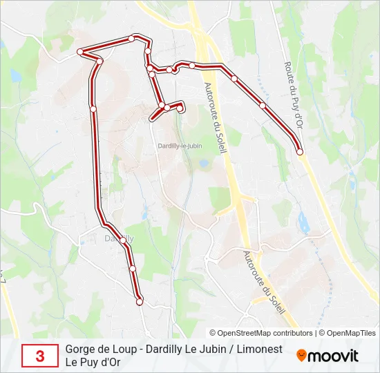 3 Bus Line Map