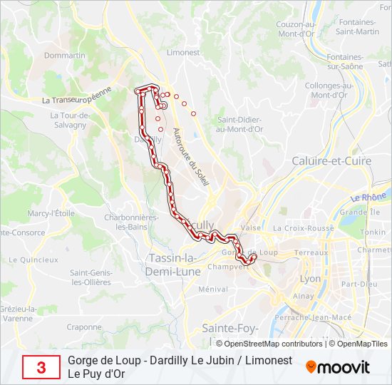 Plan de la ligne 3 de bus