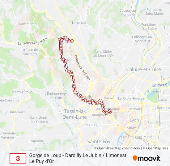 Plan de la ligne 3 de bus