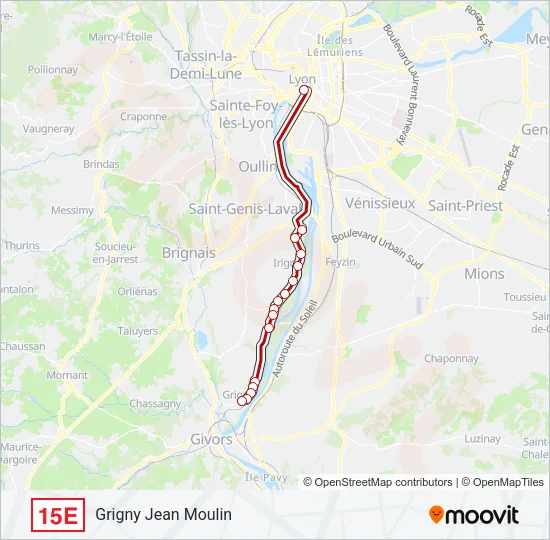 15E Bus Line Map
