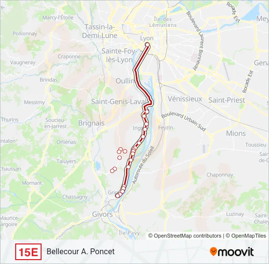 15E Bus Line Map