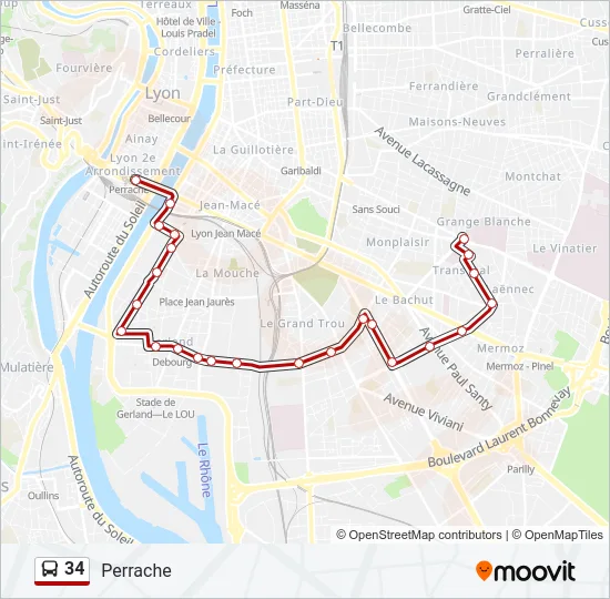 34 Bus Line Map