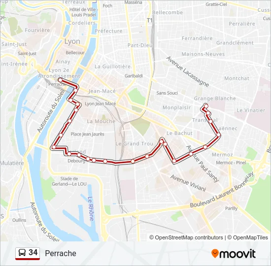 34 Bus Line Map