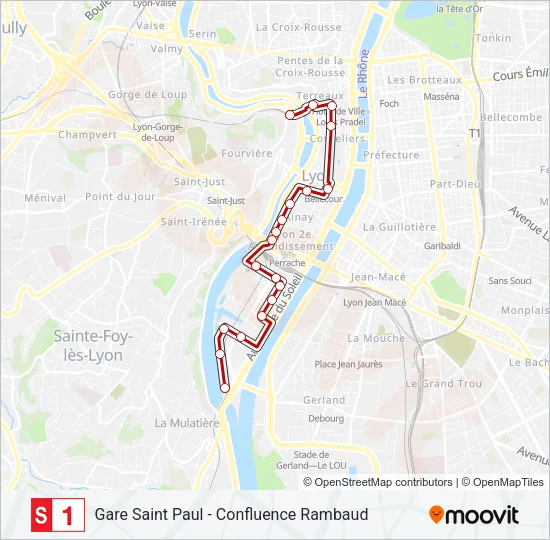 S1 Bus Line Map