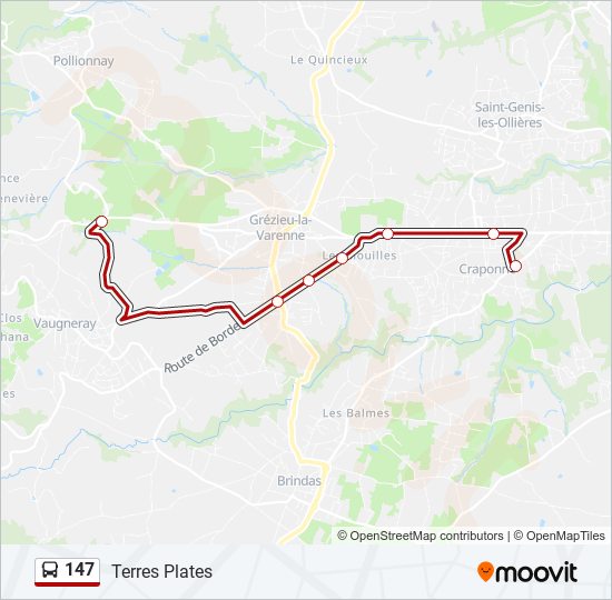 147 bus Line Map