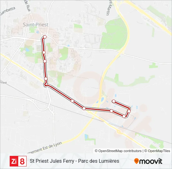 ZI8 Bus Line Map