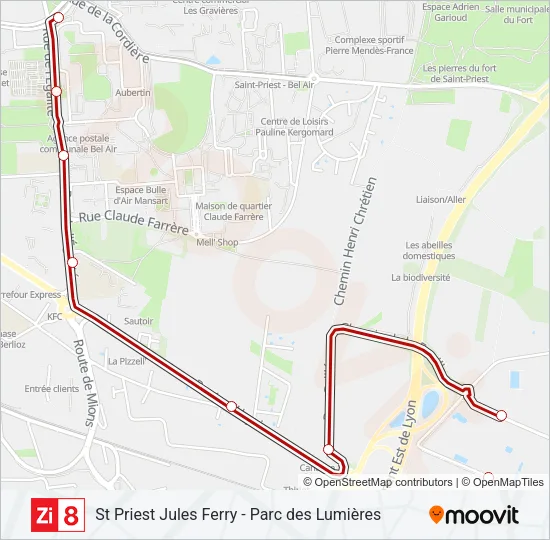 ZI8 Bus Line Map