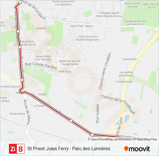 ZI8 Bus Line Map