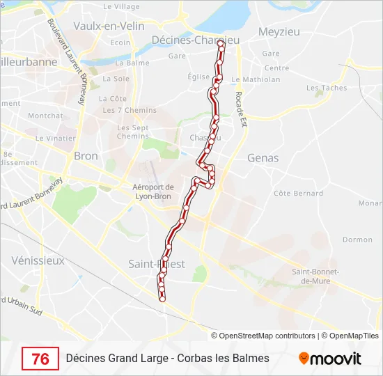 76 Bus Line Map
