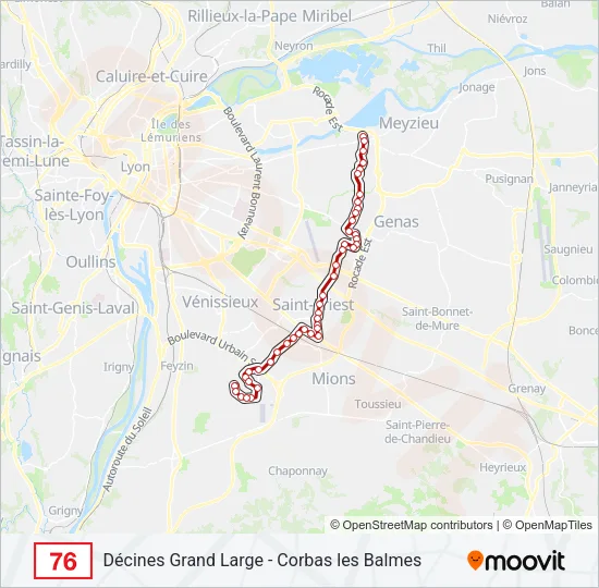 76 Bus Line Map