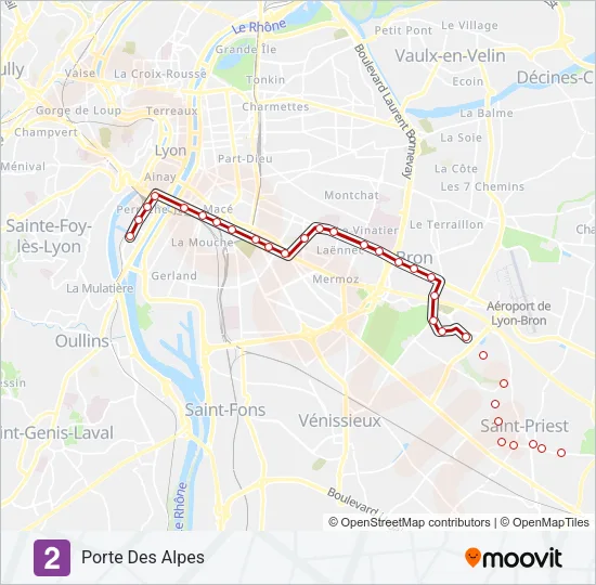 T2 Light Rail Line Map