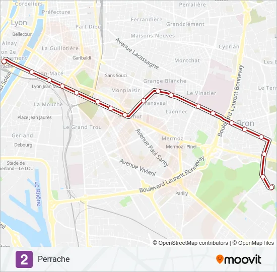 T2 Light Rail Line Map