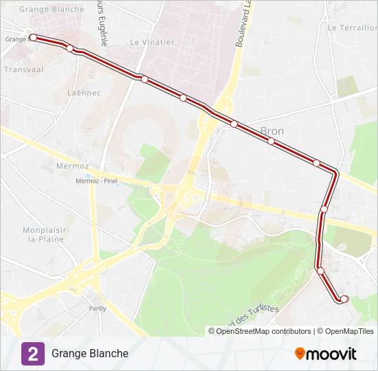 T2 Light Rail Line Map
