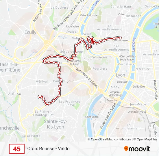 45 Bus Line Map