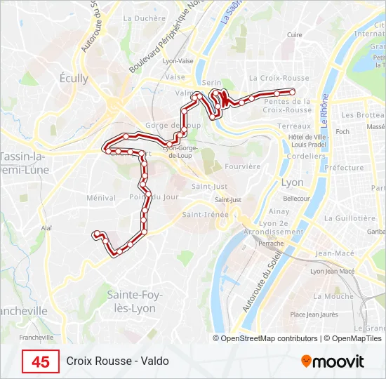 45 Bus Line Map