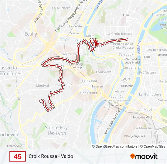45 Bus Line Map