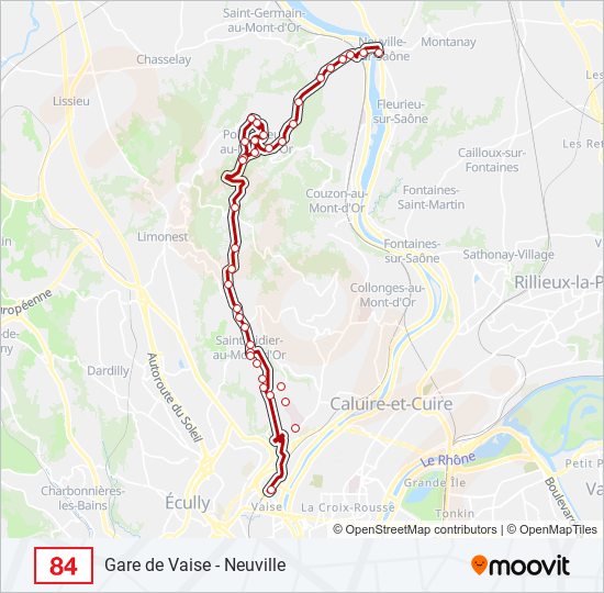 Mapa de 84 de autobús