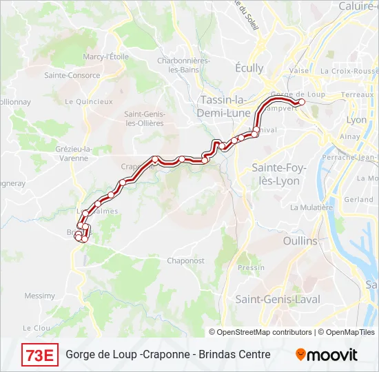 73E Bus Line Map