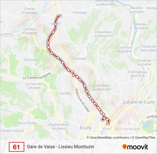61 Bus Line Map