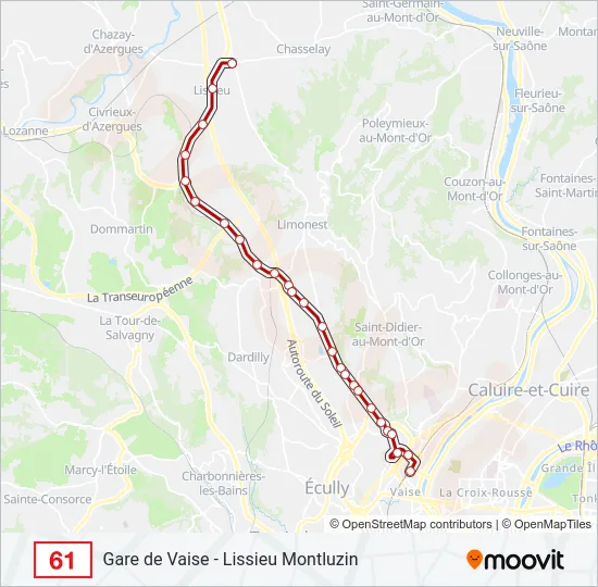 61 Bus Line Map