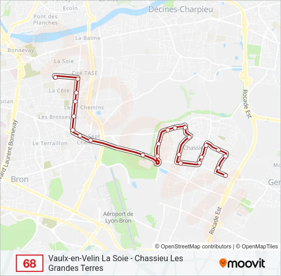 68 Bus Line Map