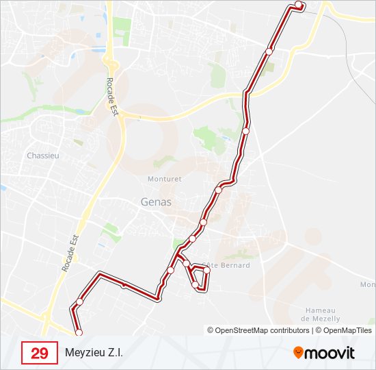 29 bus Line Map