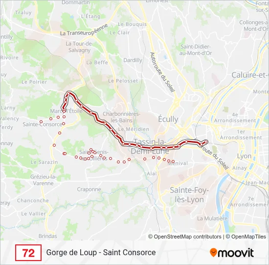 72 Bus Line Map