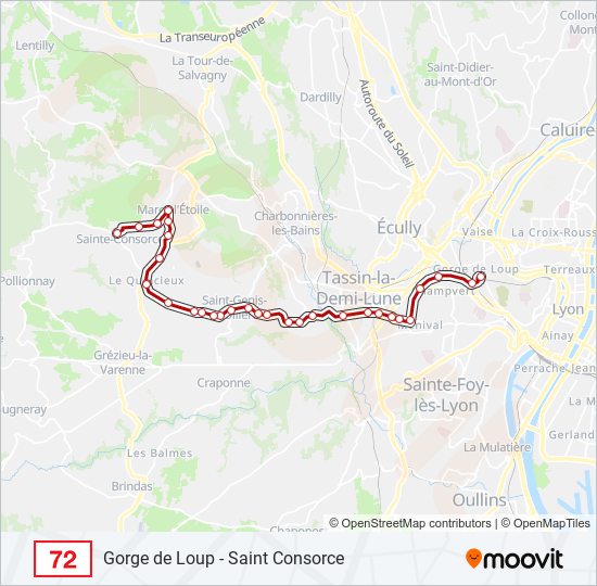 72 bus Line Map