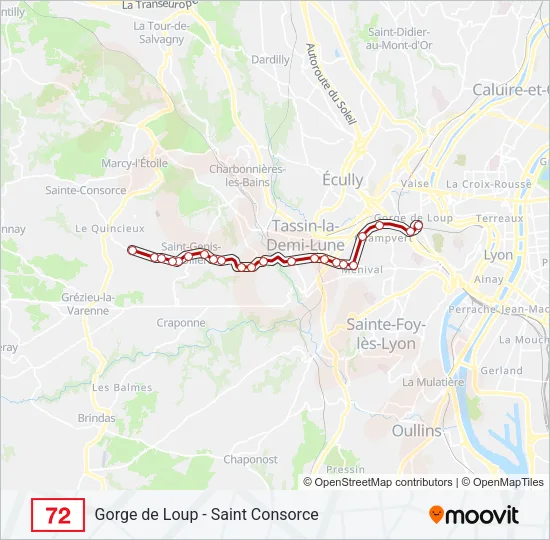 72 Bus Line Map