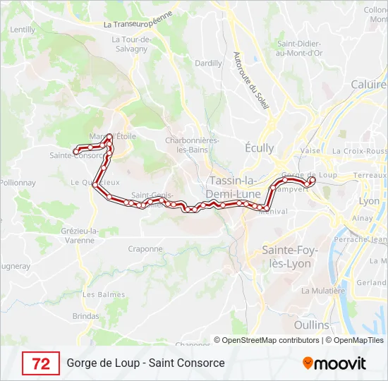 72 Bus Line Map