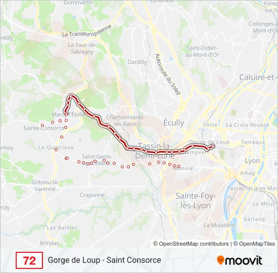 72 Bus Line Map