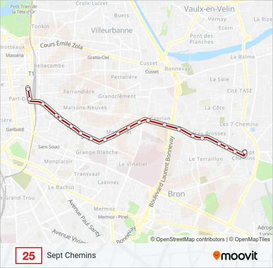 25 Bus Line Map