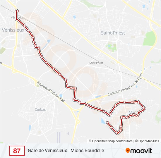 87 bus Line Map