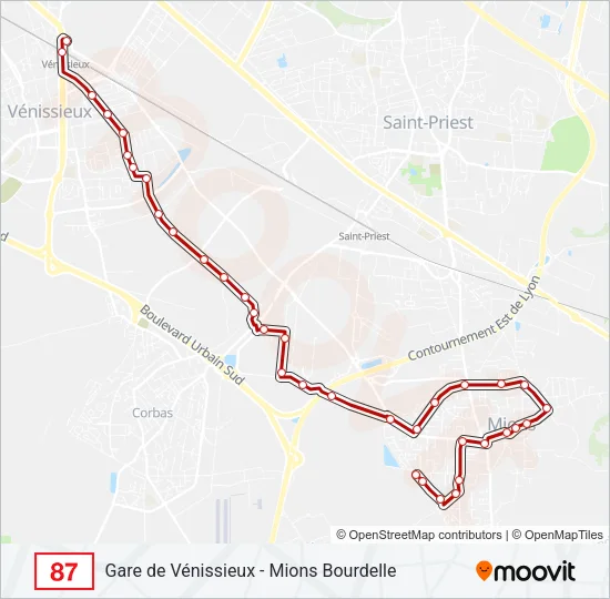 87 Bus Line Map