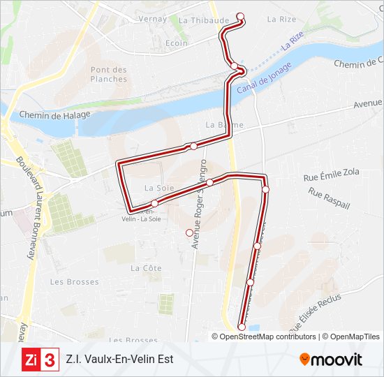 ZI3 Bus Line Map