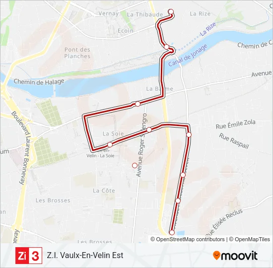 ZI3 Bus Line Map