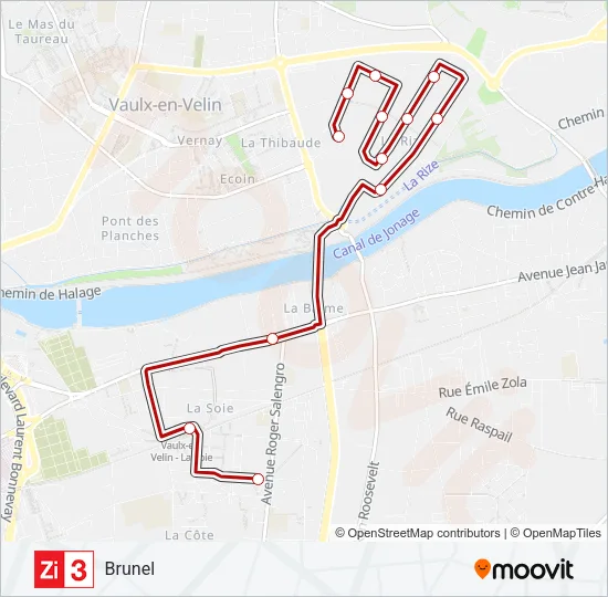 ZI3 Bus Line Map