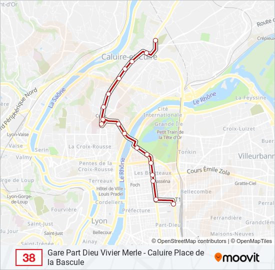 38 bus Line Map