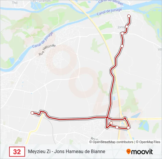 32 Bus Line Map