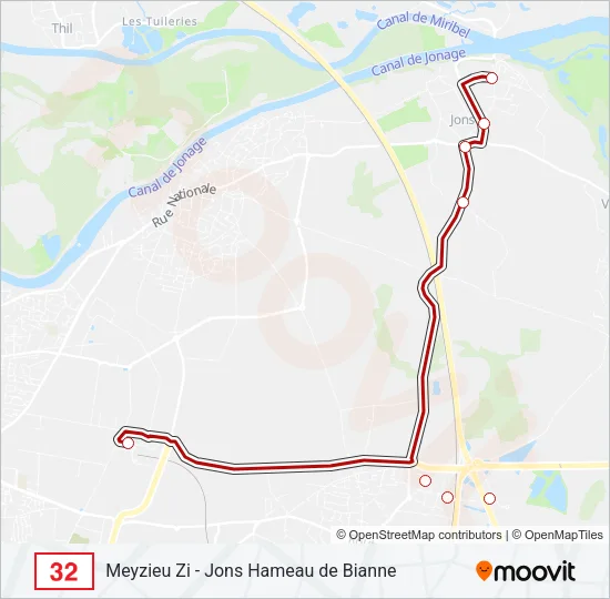 32 Bus Line Map