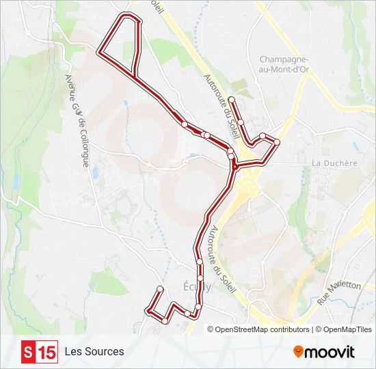 S15 Bus Line Map