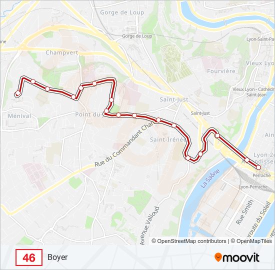 46 bus Line Map